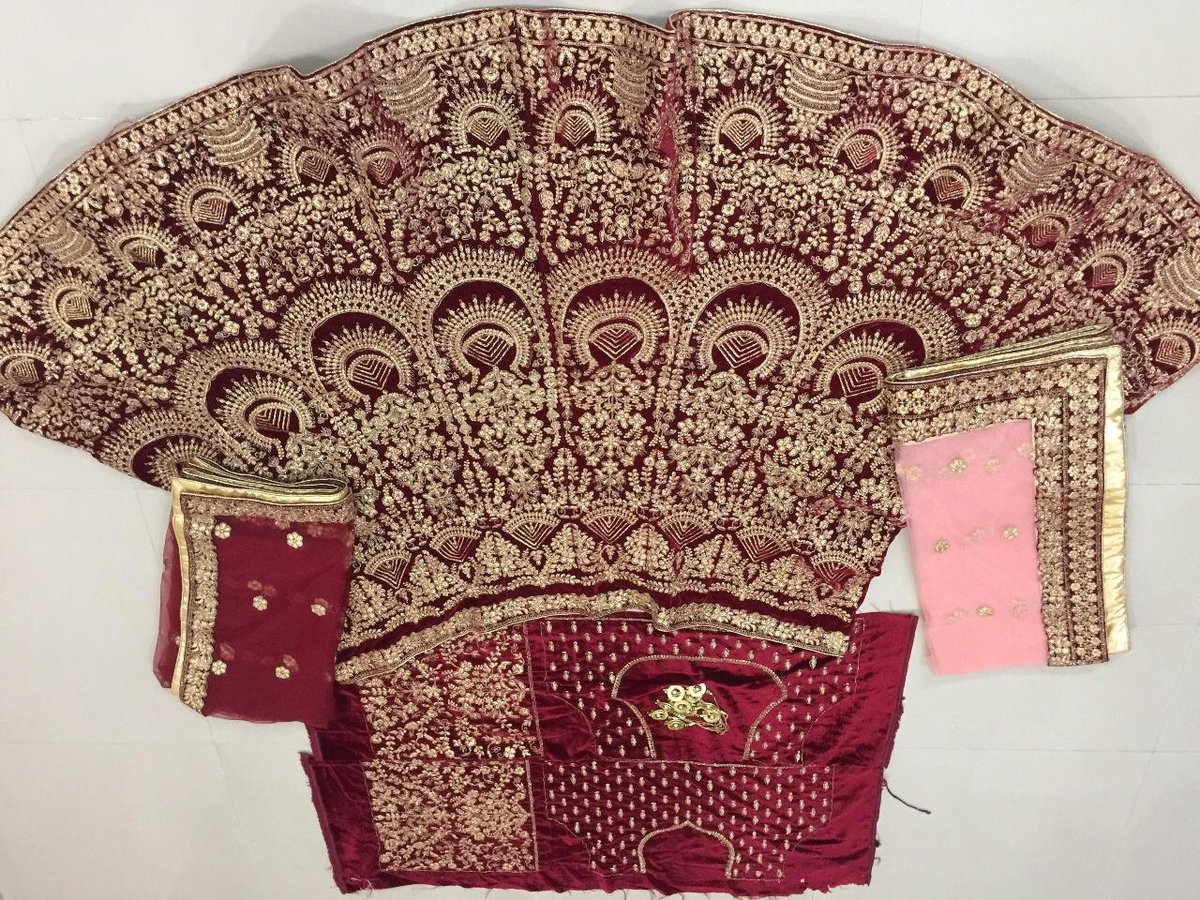 DJ Bridal Maroon Lehenga DJ-122 3