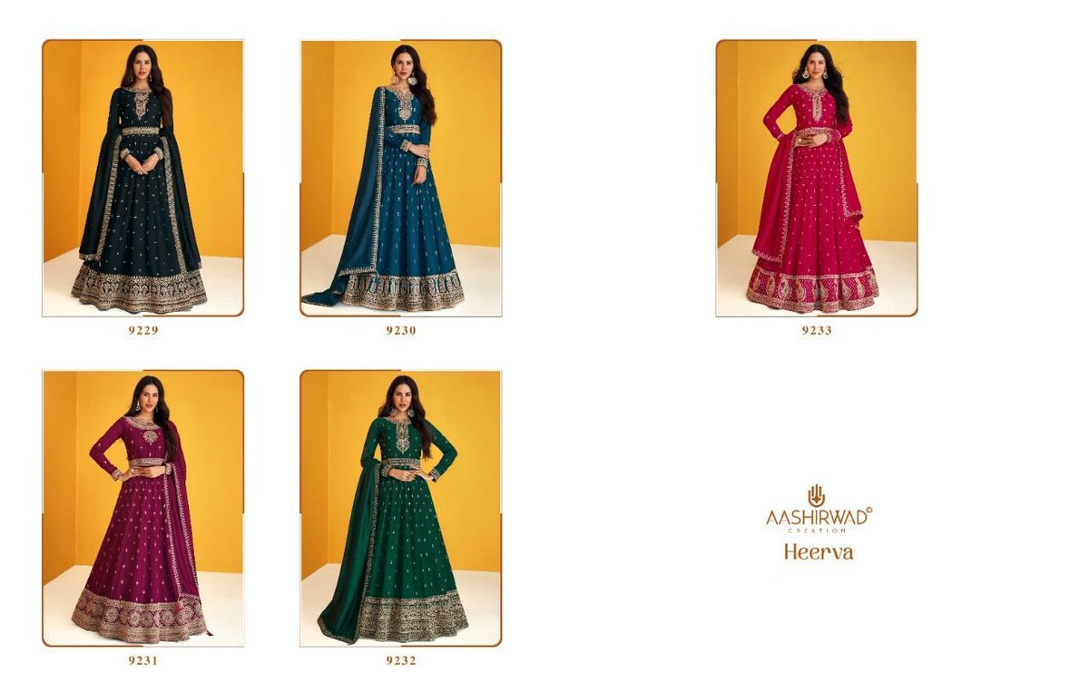 Aashirwad Creation Gulkand Heerva 9229-9233 Series 6