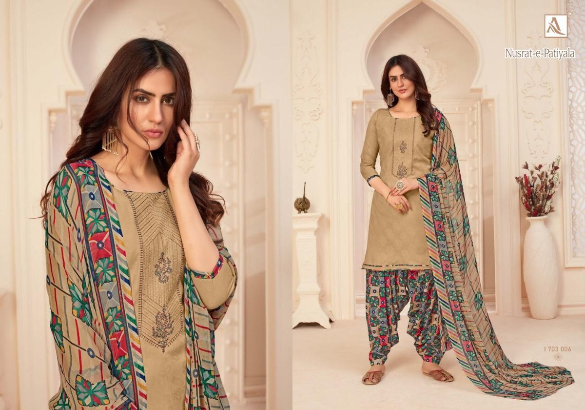 Alok Suits Nusrat E Patiyala 703-001 to 703-010 Series 6