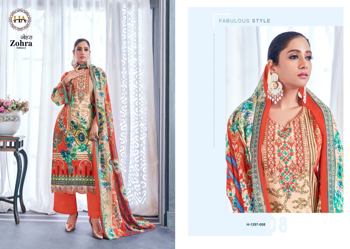 Harshit Fashion Zohra Edition Vol-2 1297-001 to 1297-008 Series 8