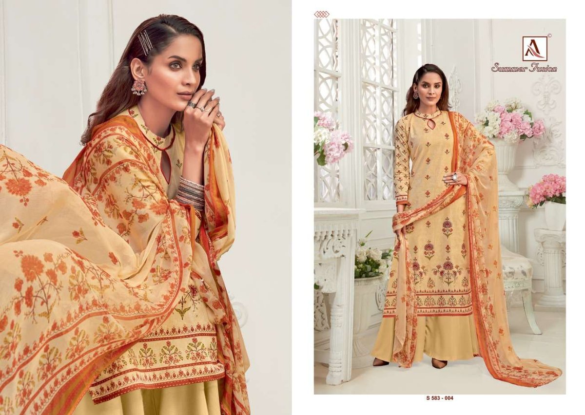 Alok Suits Summer Fusion 583-001 To 583-010 Series 4