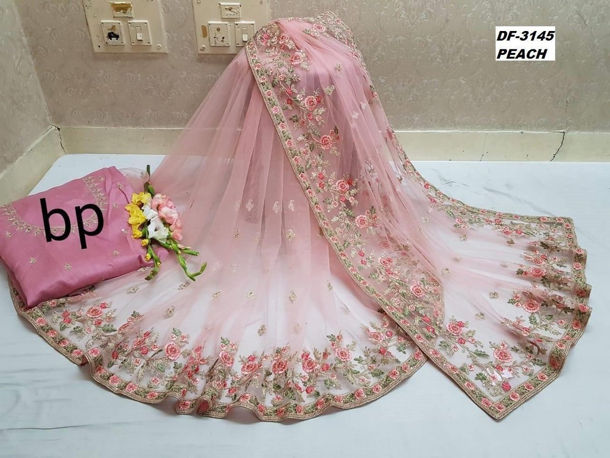 DF 3145 Designer Net Saree 5