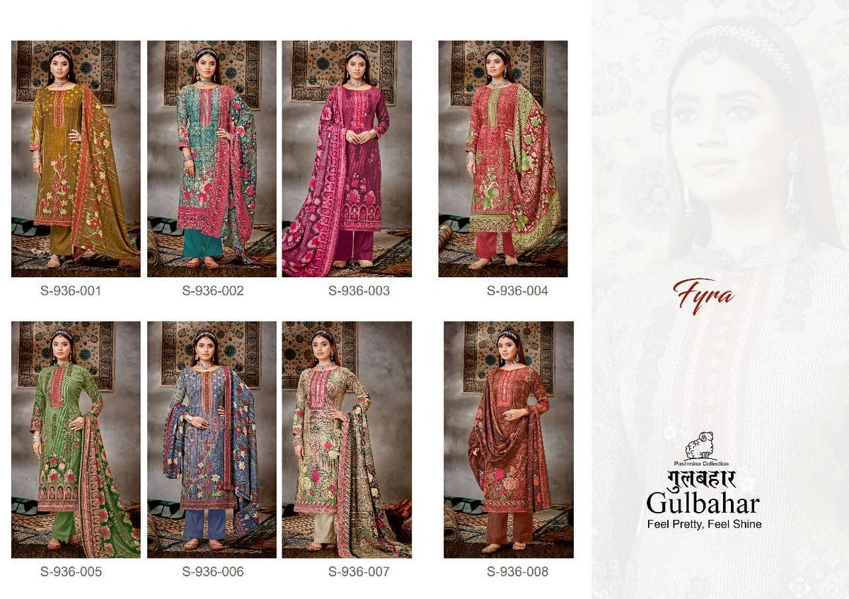 Alok Suit Fyra Gulbahar 936-001 to 936-008 Series 9