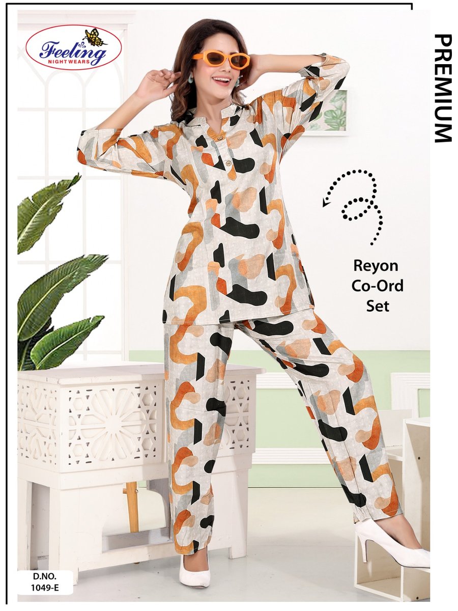 FEELING NIGHT SUIT CO-ORD SET 1049 COLORS 6