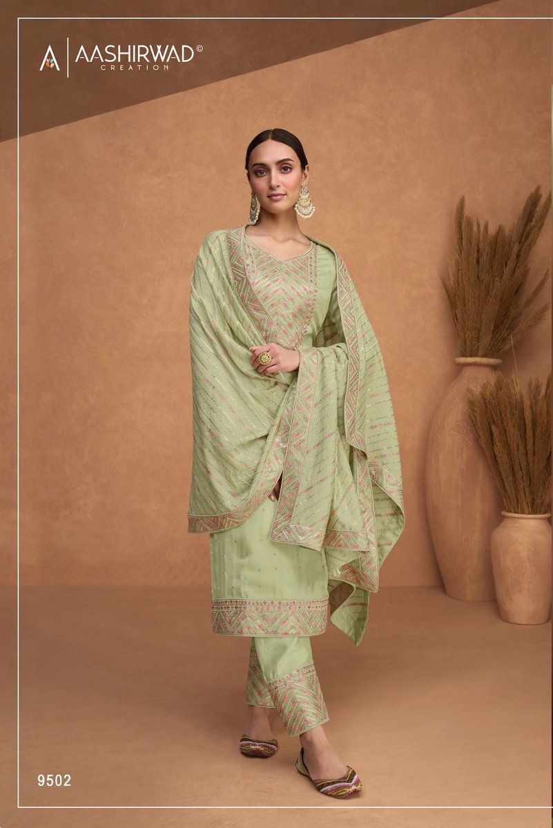 Aashirwad Creation Resham 9500-9503 Series 3