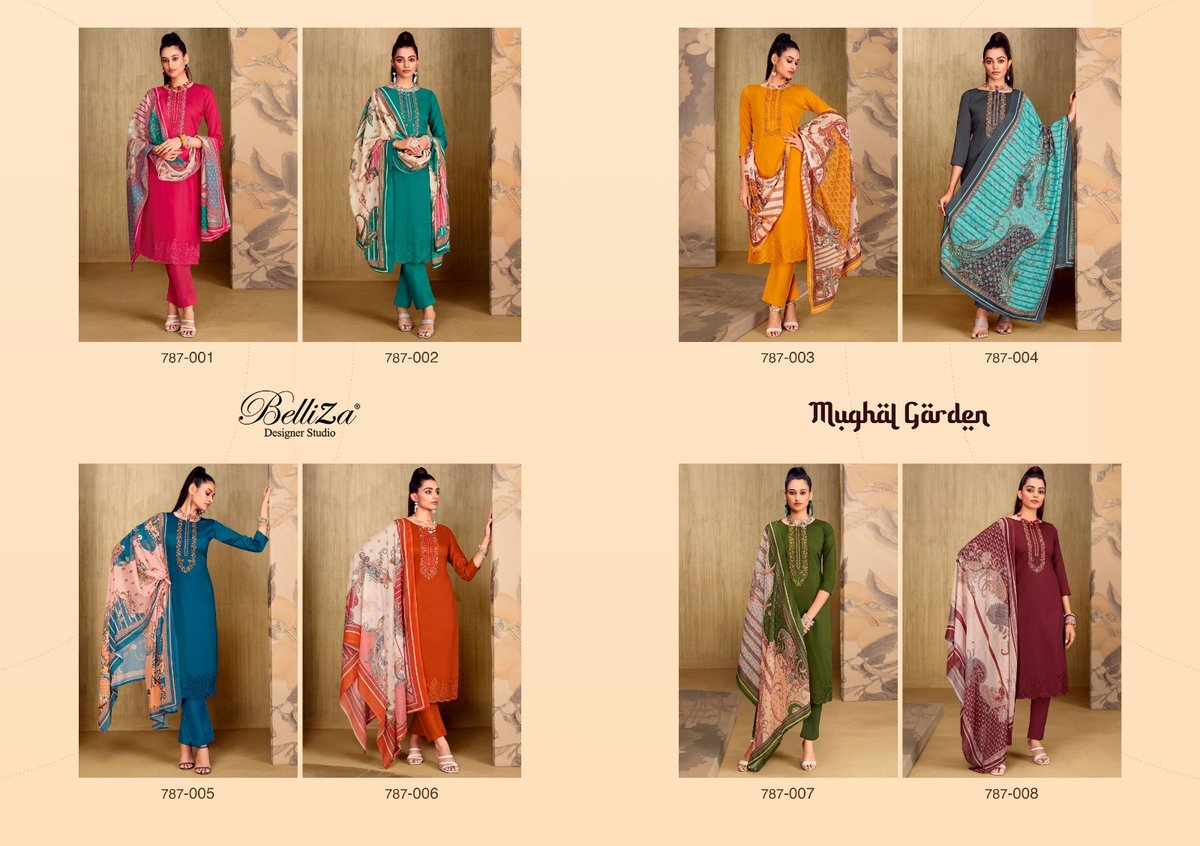 Belliza Designer Mughal Garden 787-001 to 787-008 Series 9