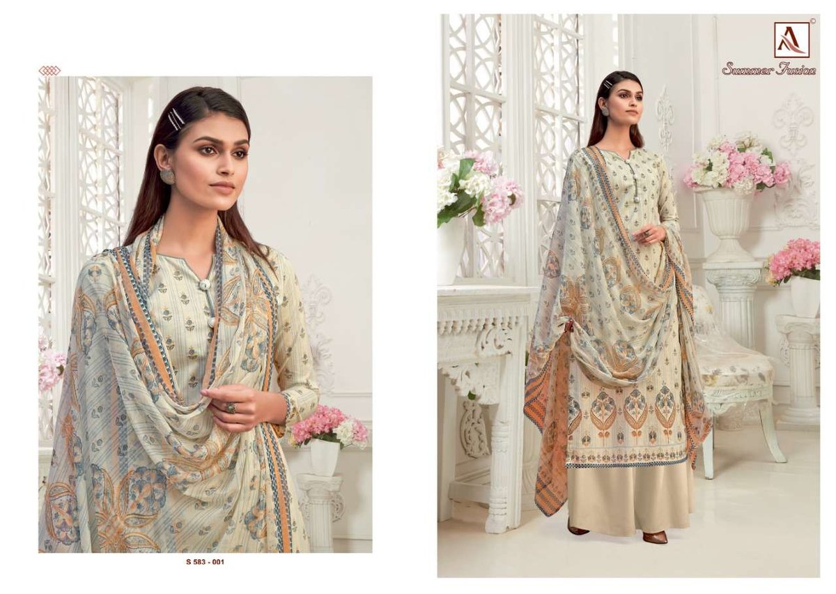 Alok Suits Summer Fusion 583-001 To 583-010 Series 1