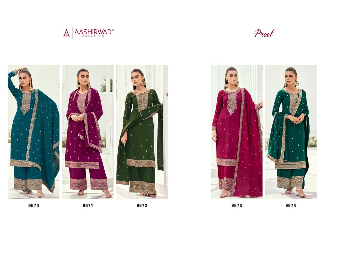 Aashirwad Creation Preet 9670-9674 Series 6