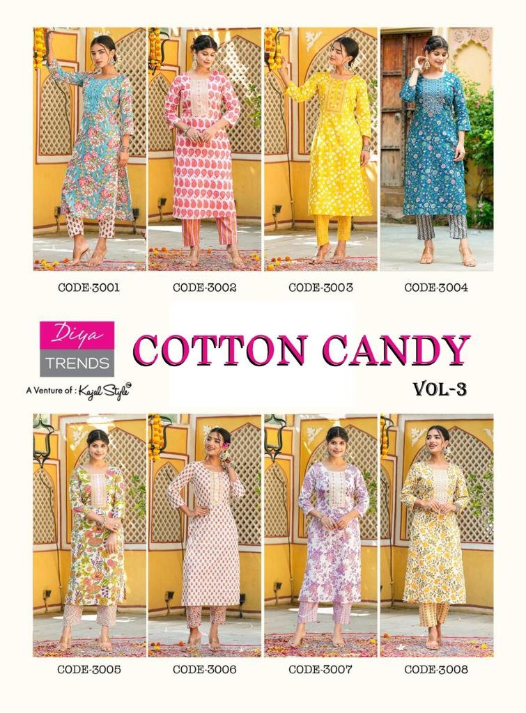 Diya Trends Cotton Candy Vol-3 3001-3008 Series 9