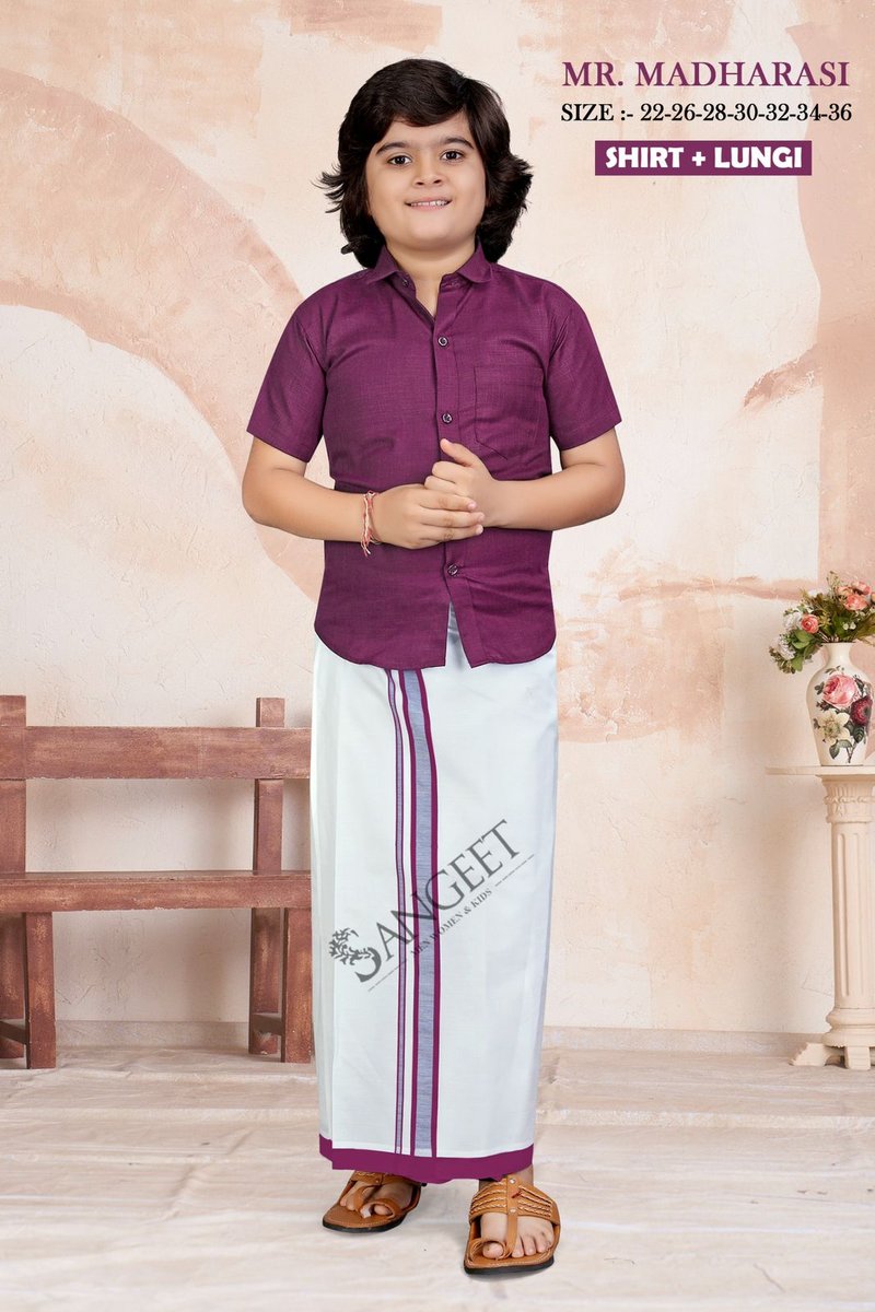 SANGEET MR MADHARASI SHIRT+LUNGI 1001 TO 1010 9