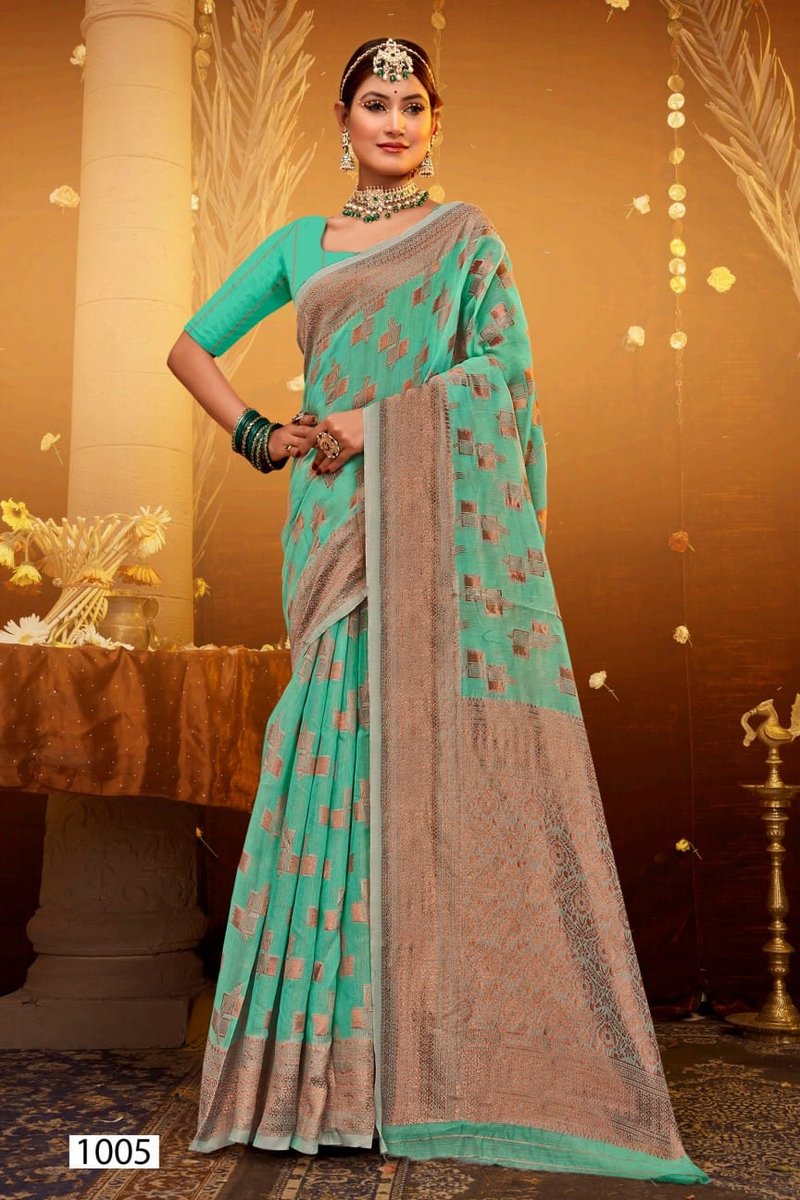 SAROJ SAREE ATLANTIC COTTON VOL-3 1001 TO 1006 5