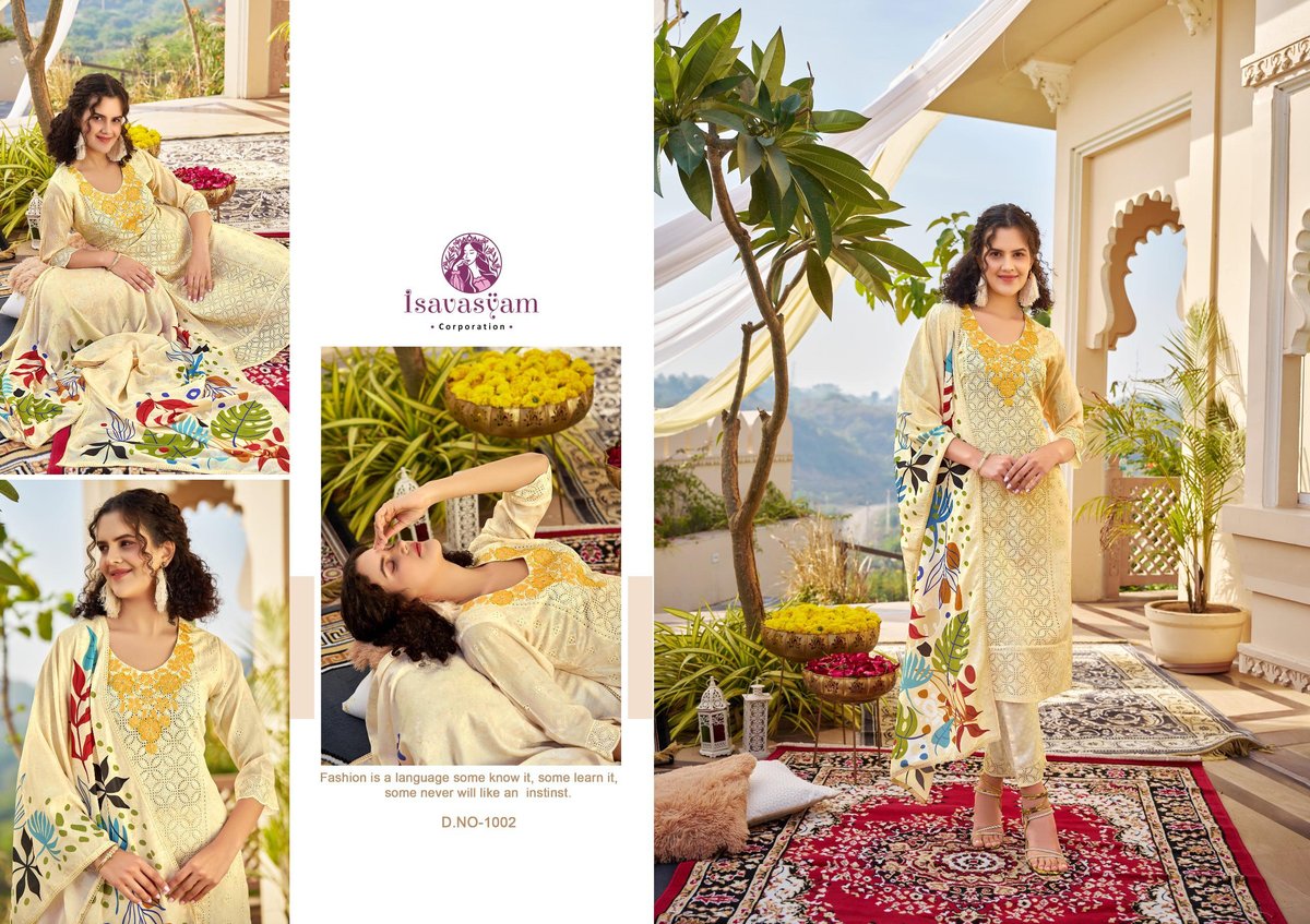ISAVASYAM CORPORATION CHIKAN APPLIQUE 1001 TO 1006 2