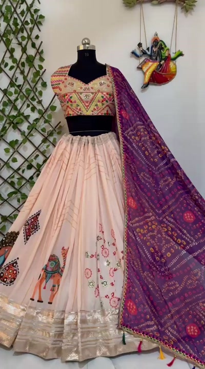 New Tranding Special Navratri Lehenga Choli With Free Size Stiched 6