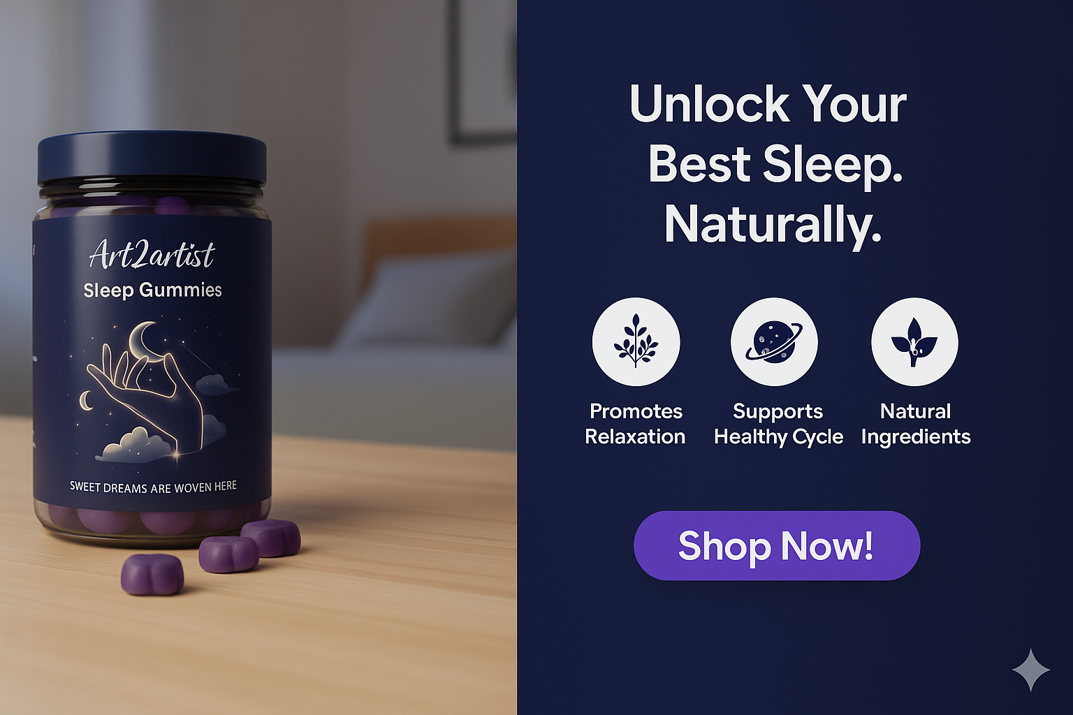 Art2artist gummies Melatonin Sleep Gummies 5mg For Men, Women | No Added Sugar | Fall Asleep Fast & Restful Deep Sleep | Mixed Fruit Flavor Veg Gummy Supplement (30 Count (Pack of 1)) 63% off 2